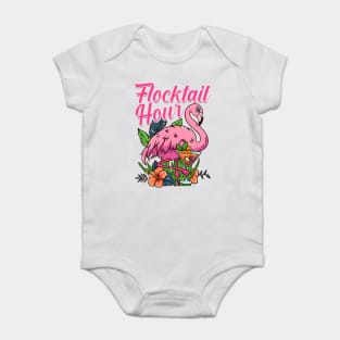 Flamingo Flocktail Hour Funny Flamingo Lover Pun Baby Bodysuit